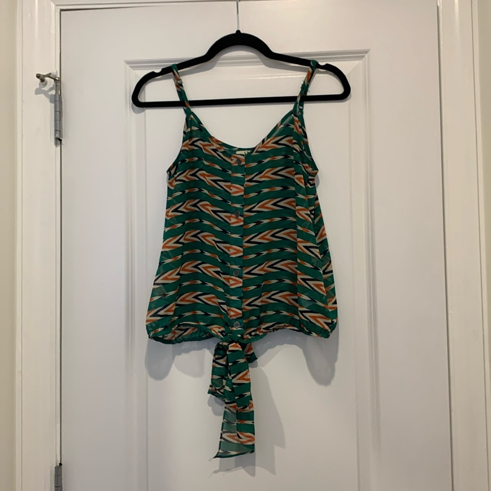 Ya Los Angeles Front Tie Sleeveless Top
